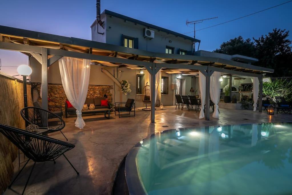 Casa Del Miele, Private Pool, Bbq, Mountain View. Villa Alikianos Exterior photo